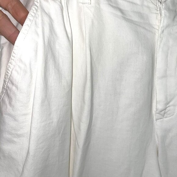 Liz Sport Trousers Womens Size 14 Vintage High Waist Relaxed Leg Zip Front White - Picture 11 of 12